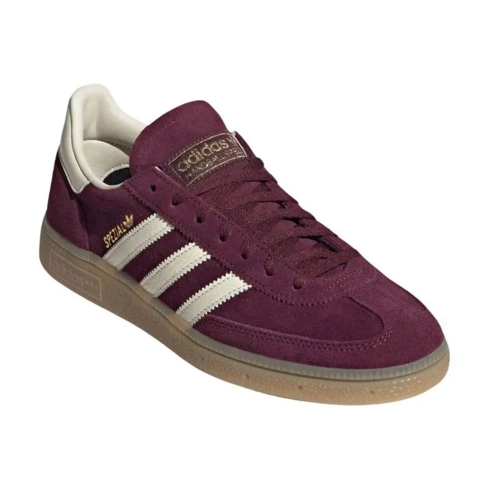 Adidas Handball Spezial Shoes Womens Sz 8.5 Suede Low Top Maroon Cream Gold NEW